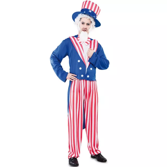 Onkel Sam Kostüm Mr. National USA für Herren Gr. M/L rot blau Amerika Fasching