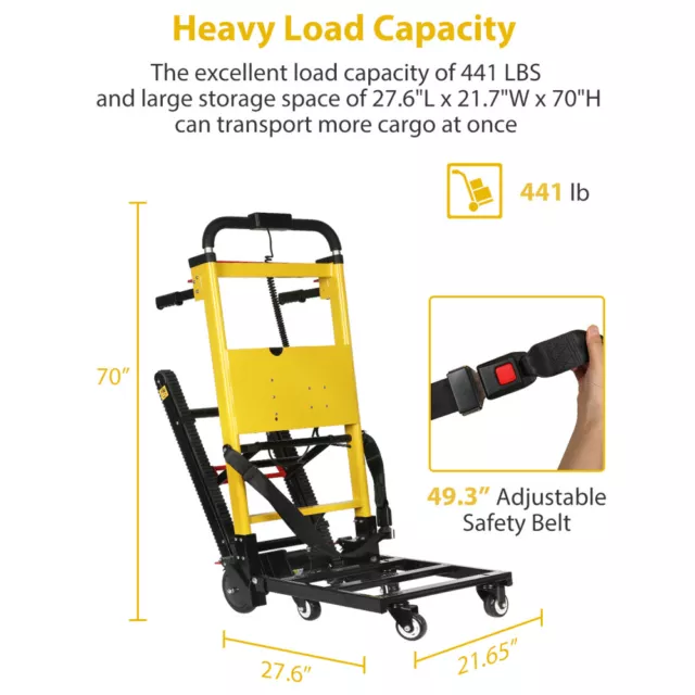 Electric Folding Stair Climbing Hand Truck Trolley Heavy Duty Stair Climber Cart 2