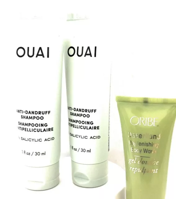 3 Pc Haircare Travel Set 2 Ouai Shampoo Tubes Sealed &Desertland Oribe Body Wash 2