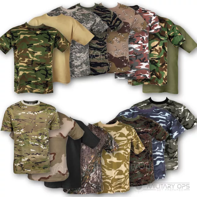 Mens Military T Shirt  Xs - Xxxl Army Combat 100% Cotton Camouflage British Usa