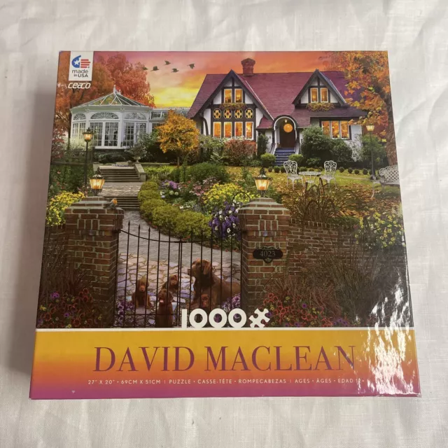 David Maclean Jigsaw Puzzle 1000 Piece House Chocolate Labs 27x20" Ceaco