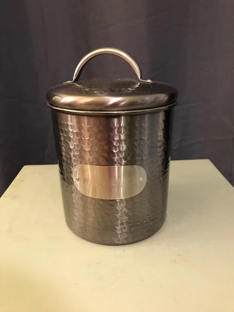 Pot À Biscuits En Inox Forme Ronde Avec Couvercle Style Indus