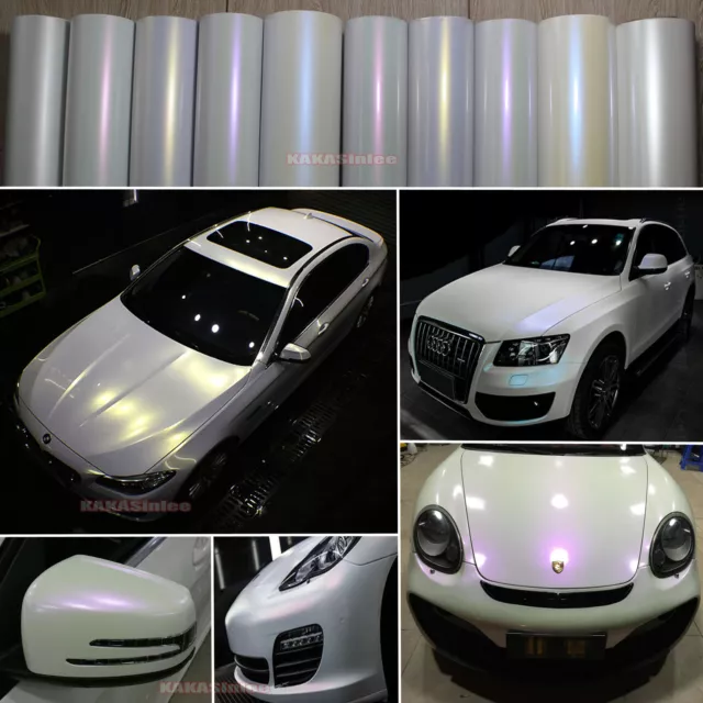 Flexible Vinyl Wrap Film Car Glossy Matte Pearl White Magic Chameleon Sticker US 3