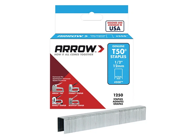 Arrow T50 Agrafes 12mm (1.3cm) (Boîte 1250) ARRT5012S