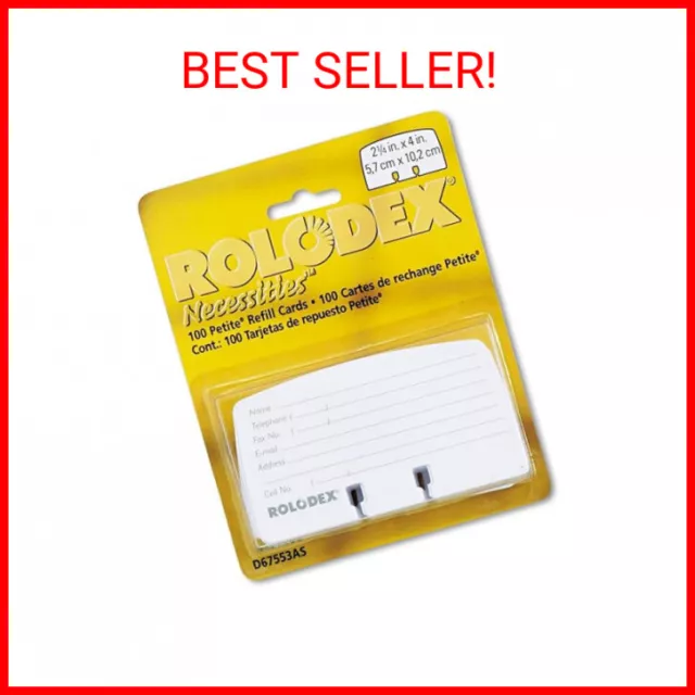 Rolodex 67553 Petite Refill Cards 2 1/4 x 4, 100 Cards/Pack