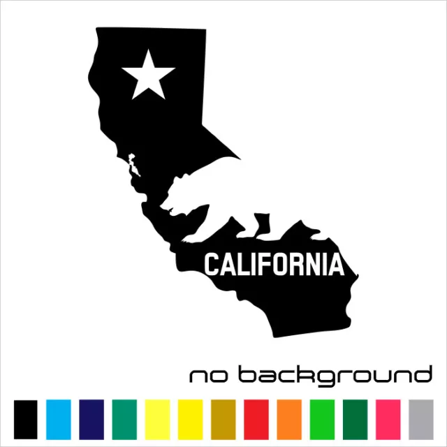 California State Sticker Vinyl Decal - Map CA Republic Flag LA Wall Car Window