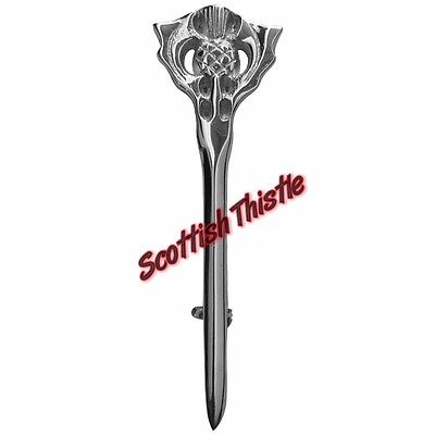 Cardo Nuovo Cardo Kilt Spilla Argento Finitura 4 "/ Scozzese Perno Thistle 