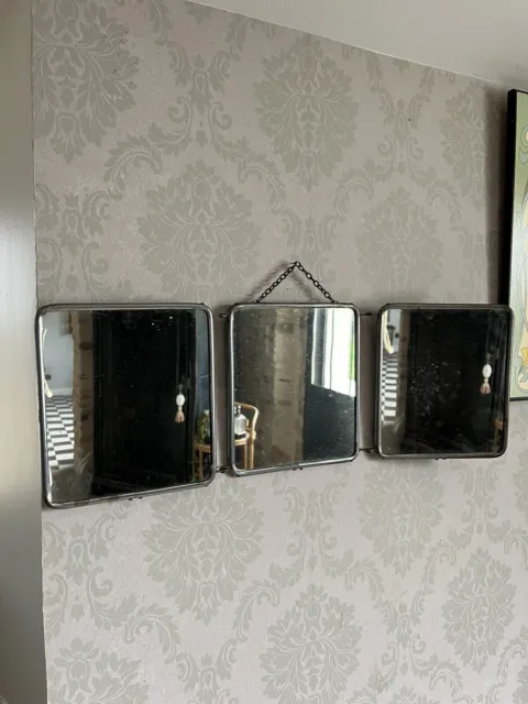 MIROIR ancien TRIPTYQUE de Barbier 3 Pans Biseautes 1950