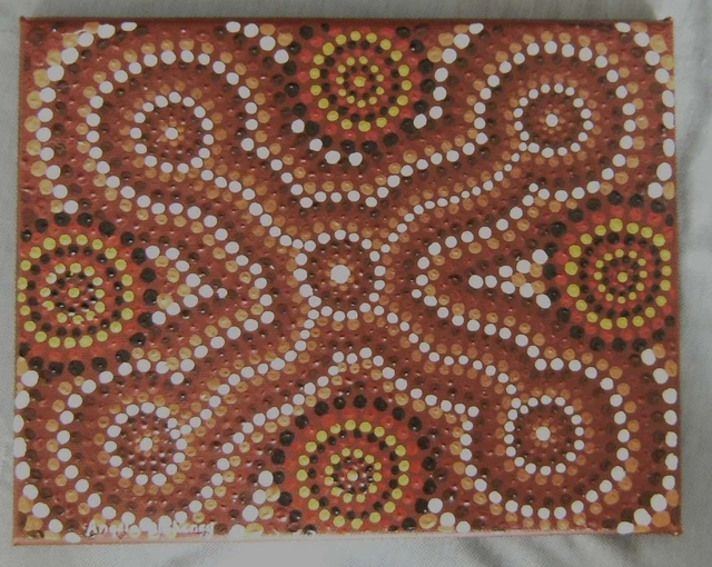 AB1219. ABORIGINAL Art By Angela Blakeney With Certificate Of Authenticity EUR 108,90 PicClick FR