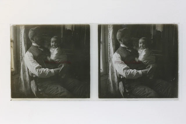Famille France Photo Stereo Amateur P50L6n3 Plaque de verre Vintage c1910