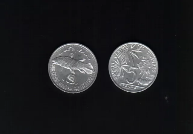 Comoros Islands 5 FRANCS KM-15 1992 x 1 Pcs Fisheries Conference FAO UNC COIN