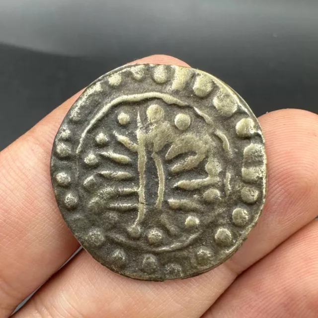 Genuine Ancient Burmese Pyu Culture Kingdom Of Bekthano Silver Plated Coin