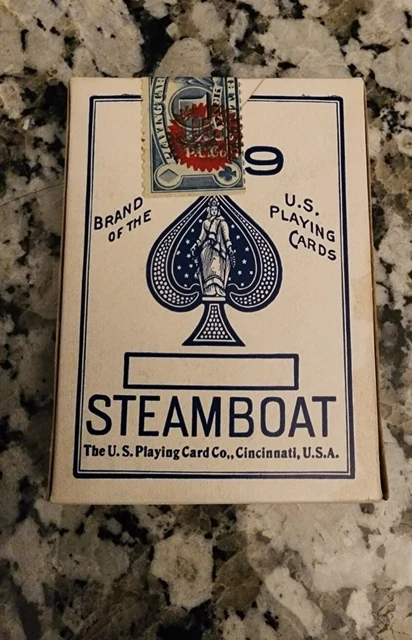 Dai Vernons Personal Antique Blue Steamboat 999 Tax Stamped Playing Cards