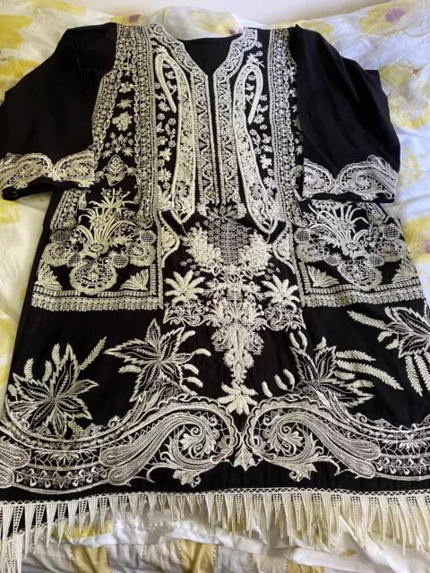 Lusso abito da festa a marchio pakistano Sana Safinaz 3 pezzi taglia XL nuovo indiano