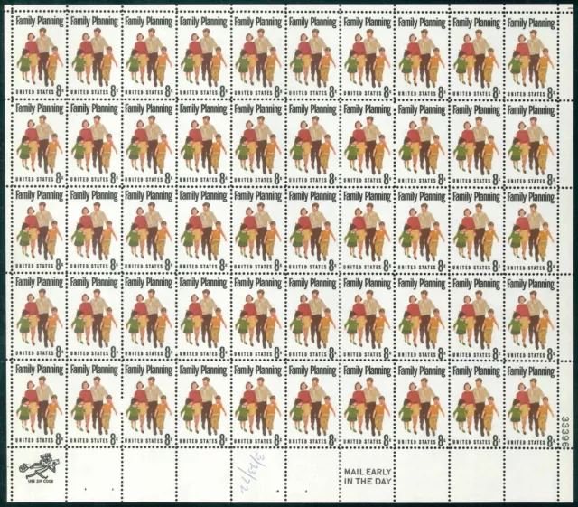 Scott #1455 8¢ Family Planning Mint Sheet MNH  CV $11.10