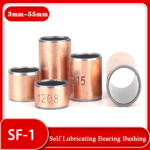 SF-1 Self Lubricating Composite Bearing Bushing Sleeve Steel Bear ID 3mm - 55mm