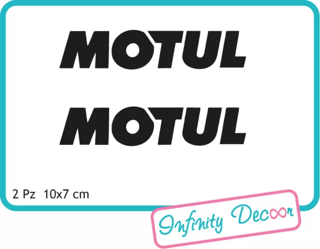 2 Adesivi "Motul" 10x2 cm sponsor tecnici moto honda suzuki kawasaki ducati