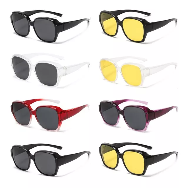 Sun Glasses Square Shades Wrap Around Fit Over Glasses Sunglasses Polarized