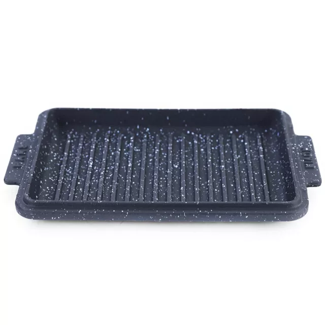 BBQ Grill Pfanne Schale Platte Gusseisen Antihaft vielseitig verwendbar 30x20cm