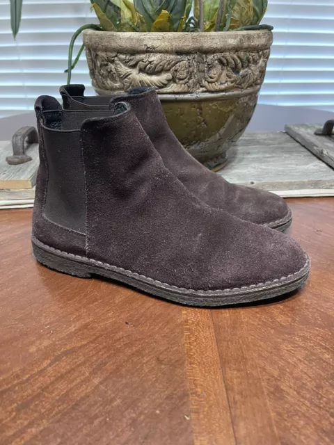 Vince Cody Suede Chelsea Boots Womens 9 Brown  Shearling Lined Ankle Pull On