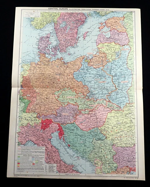 WW2 MAP OCCUPIED Europe Germany Poland Eastern European Wartime