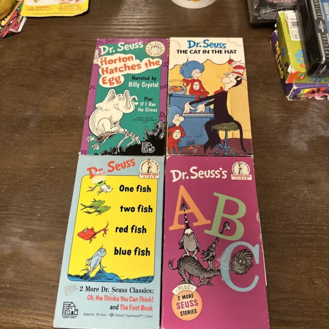 4X DR. SEUSS Vhs Tape Beginner Book Video One Fish, Two Fish, & More ...