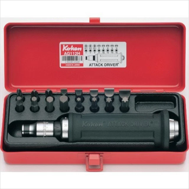 KOKEN 1/2 (12,7MM) SQ. Attack Driver Set 18 Monate Montage AG112H 18tlg ...