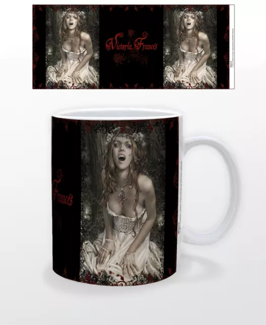 Victoria Frances-Vampire Girl 11 Oz Coffee Mug Tea Cup Emo Grunge Women Blood!!!