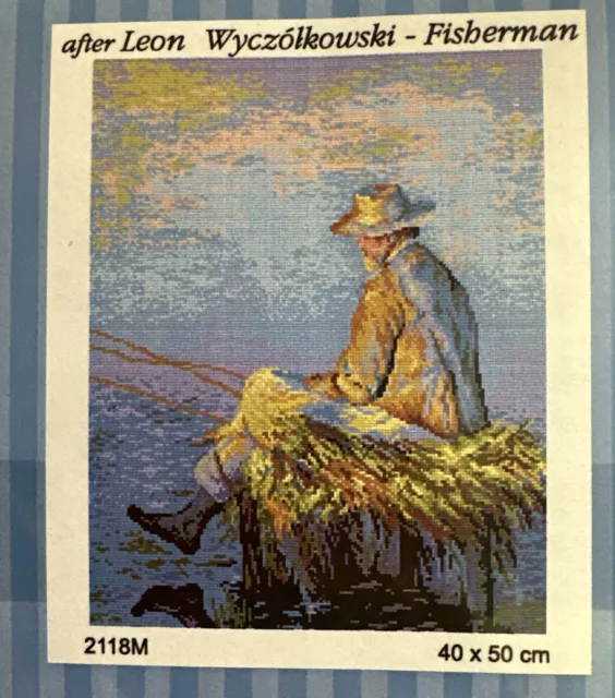 Printed needlepoint Tapestry Canvas Only 40x50 Cm Orchidea Fishermen