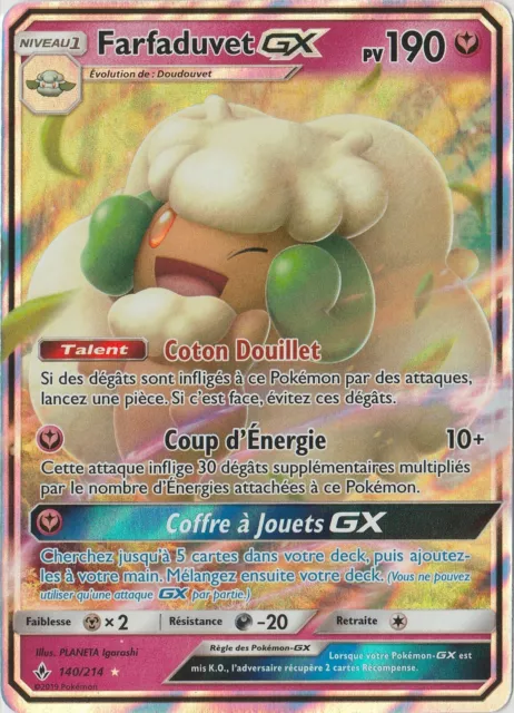 🌹 Carte Pokemon Farfaduvet Gx 140/214 SL10 Alliance Infaillible Neuve! 🌹