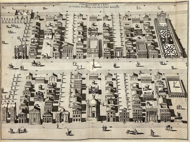 Stampa Antica - Mappa Strade Principali - Fori Romani - Topografia -...