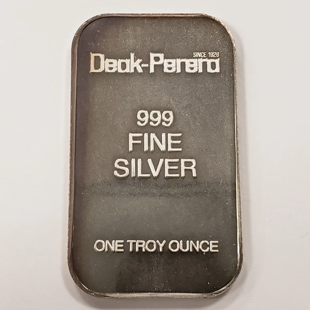 VINTAGE-1974 DEAK-PERERA GROUP Currency Specialists-1oz 999 Silver