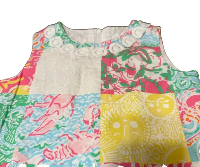 Toddler Lilly Pulitzer Classic Shift Dress Patchwork 4T Kids Tropical 3