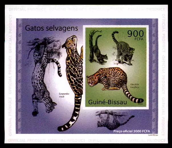 GUINEA-BISSAU EPREUVE DE LUXE WILDKATZEN KATZEN KATZE WILDCATS DELUXE SHEET dg62