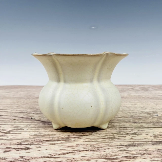4.9" China Porcelain Song dynasty ru kiln QingLiangSi mark White Incense Burner