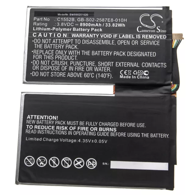 Akku Batterie 8900mAh für Google C1552B, GB-S02-2587E8-010H