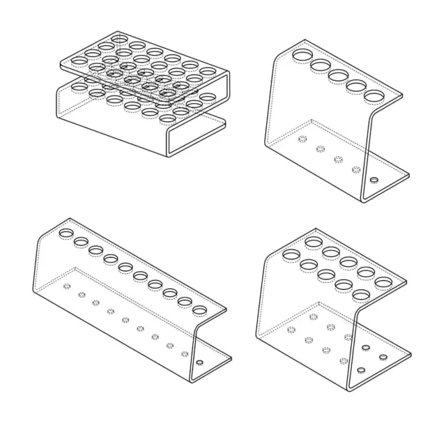 Rack Reagenzglashalter Reagenzglasständer für Reagenzglas 5,10,24 Loch aus Acryl 2