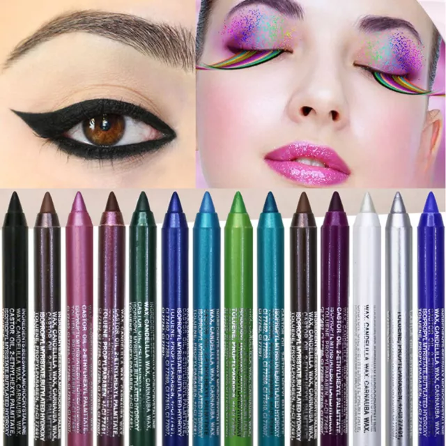 ✿ Bunt Eyeliner Bleistift Matt Lidstrich Gelstifte Langhaltend Wasserdicht Make-