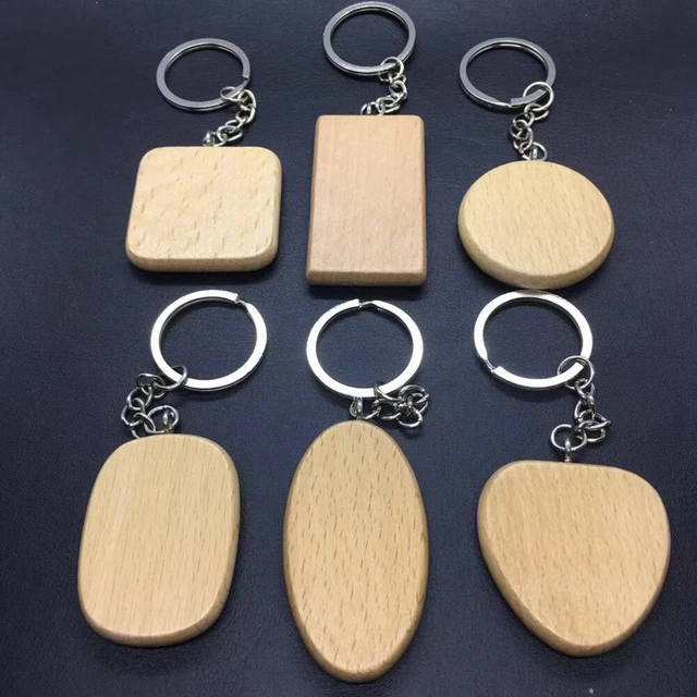 6 pz portachiavi in legno portachiavi in legno vuoti ciondoli auto biglietto