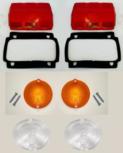 New! 1965 - 1966 Mustang Lens Kit Parking Tail light back up Lenses with Gaskets