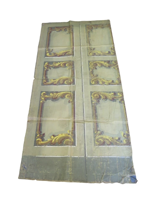 90x205 cm ANTICA SCENOGRAFIA FONDALE TEATRO DIPINTA MANO PORTA DI LEGNO CL2.40