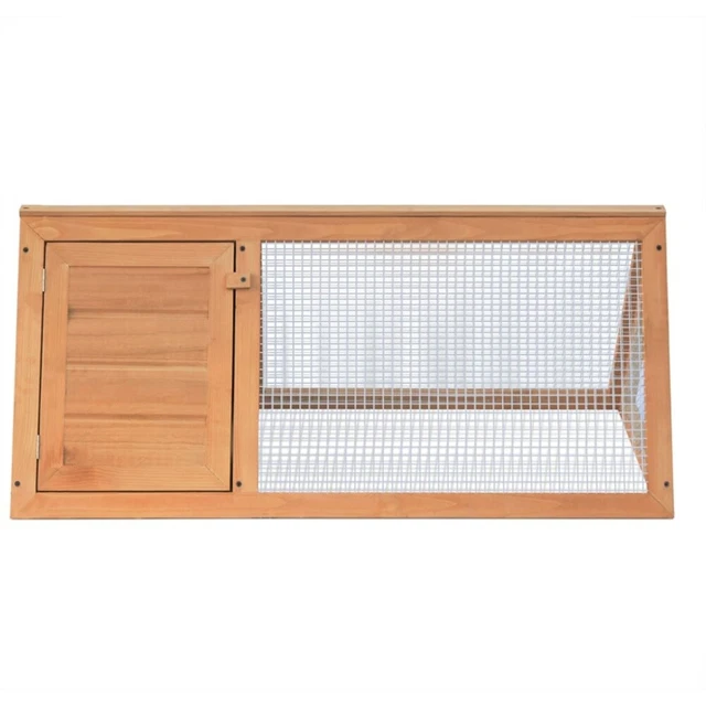 Rabbit Hutch Bunny Cage Wood Small Animal House w/ Outdoor Run