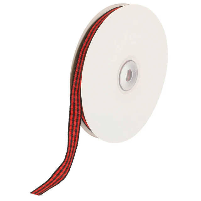 1 rollo de cintas de artesanía navideña cintas negras y rojas decoraciones de fiesta