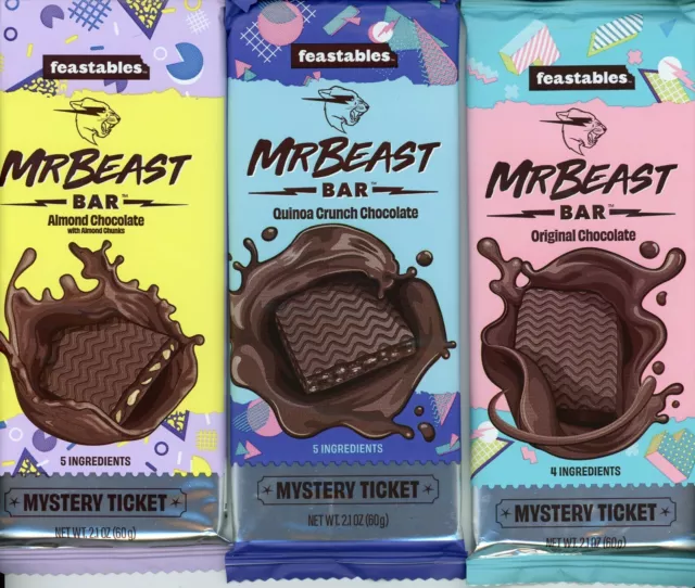 MrBeast Milk Chocolate Bars - Grass-Fed, Organic, 10 France