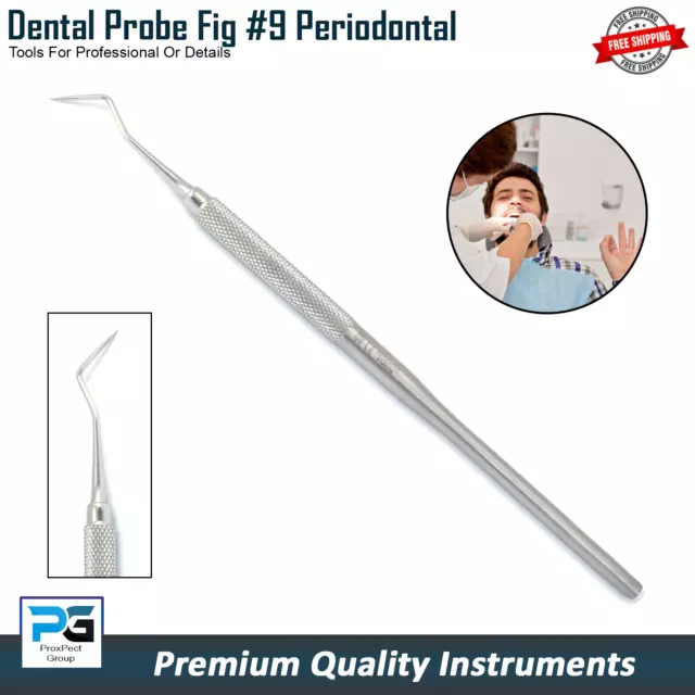 Periodontal Explorer Probe 9 Dentist Pick Probes Sharp Tip Exam Diagnostic Tools