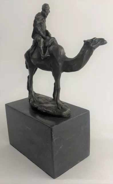 Signed Vienna Bronze Bergman Arab Man Riding Camel Jockey HotCast Sculpture Art 3