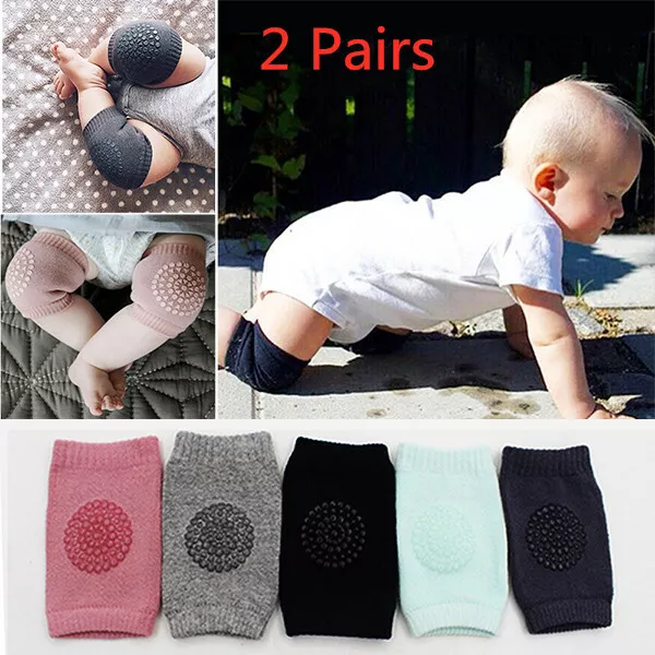 2 Pairs Baby Soft Anti-slip Elbow Protector Crawling Knee Pad Infant Kids Safety