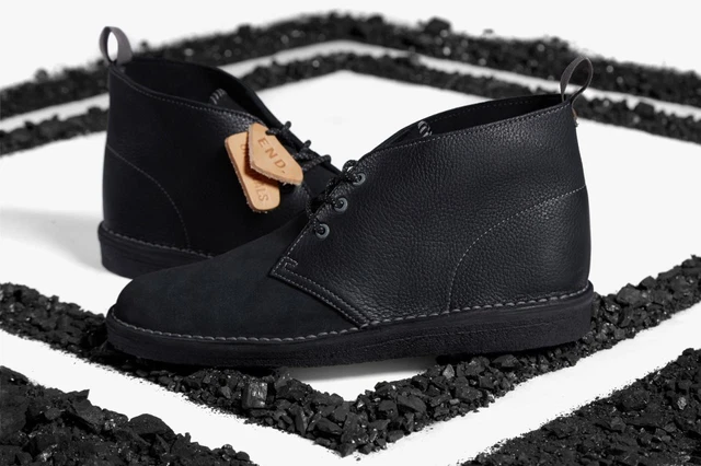 CLARKS ORIGINALS BLACK Diamond X END Leather Suede Desert Boots