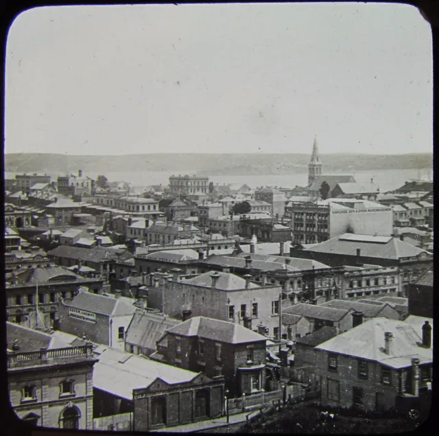 Glass Magic Lantern Slide VIEW OF AUCKLAND C1890 PHOTO NEW ZEALAND