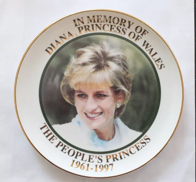 Diana The People's Princess memorial plate Hudson Middleton fine bone china